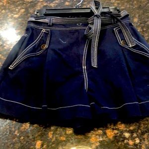 Navy blue and white ulla Johnson shorts